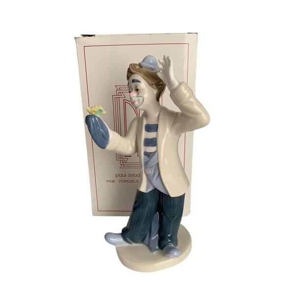 Vintage Paul Sebastian 1993 Desako 8" Clown With Flowers Figurine Porcelain - Picture 2 of 12